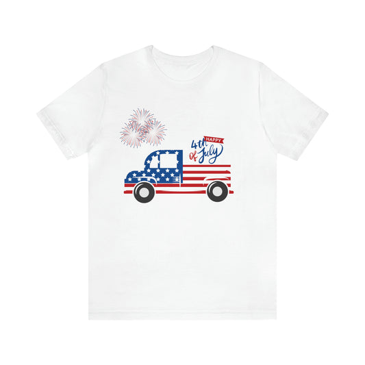 Truck July 4 shirt, America T-Shirt, 4th July T-Shirt, Freedom, Stars and Stripes, Flags, Gift shirt, Firework shirts Printify