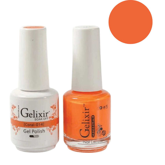 Gelixir Gel Polish & Nail Lacquer Duo - Coral 014 Gelixir