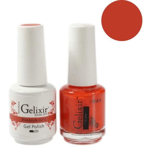 Gelixir Gel Polish & Nail Lacquer Duo - Firebrick 021 Gelixir