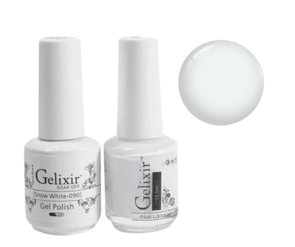 Gelixir Gel Polish & Nail Lacquer Duo - Snow White 090 Gelixir