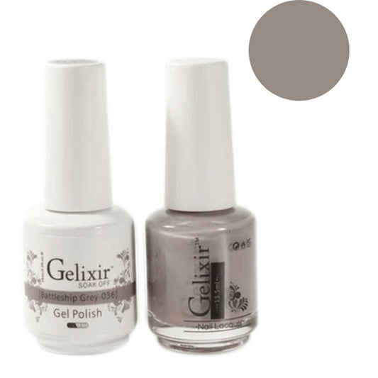 Gelixir Gel Polish & Nail Lacquer Duo Battleship Grey - #36 Gelixir