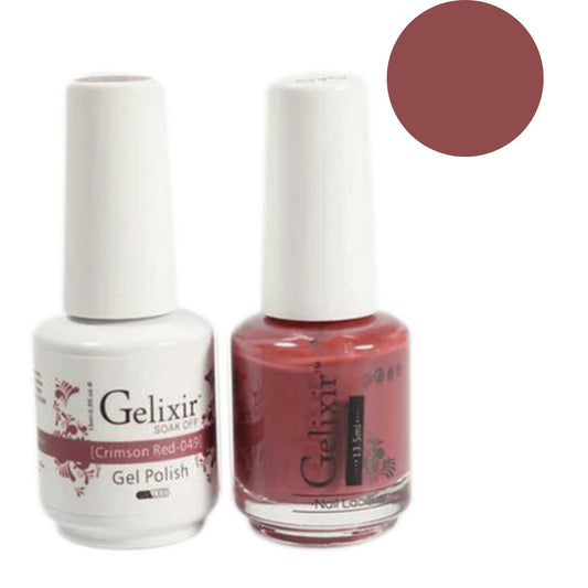 Gelixir Gel Polish & Nail Lacquer Duo Crimson Red - #49 Gelixir