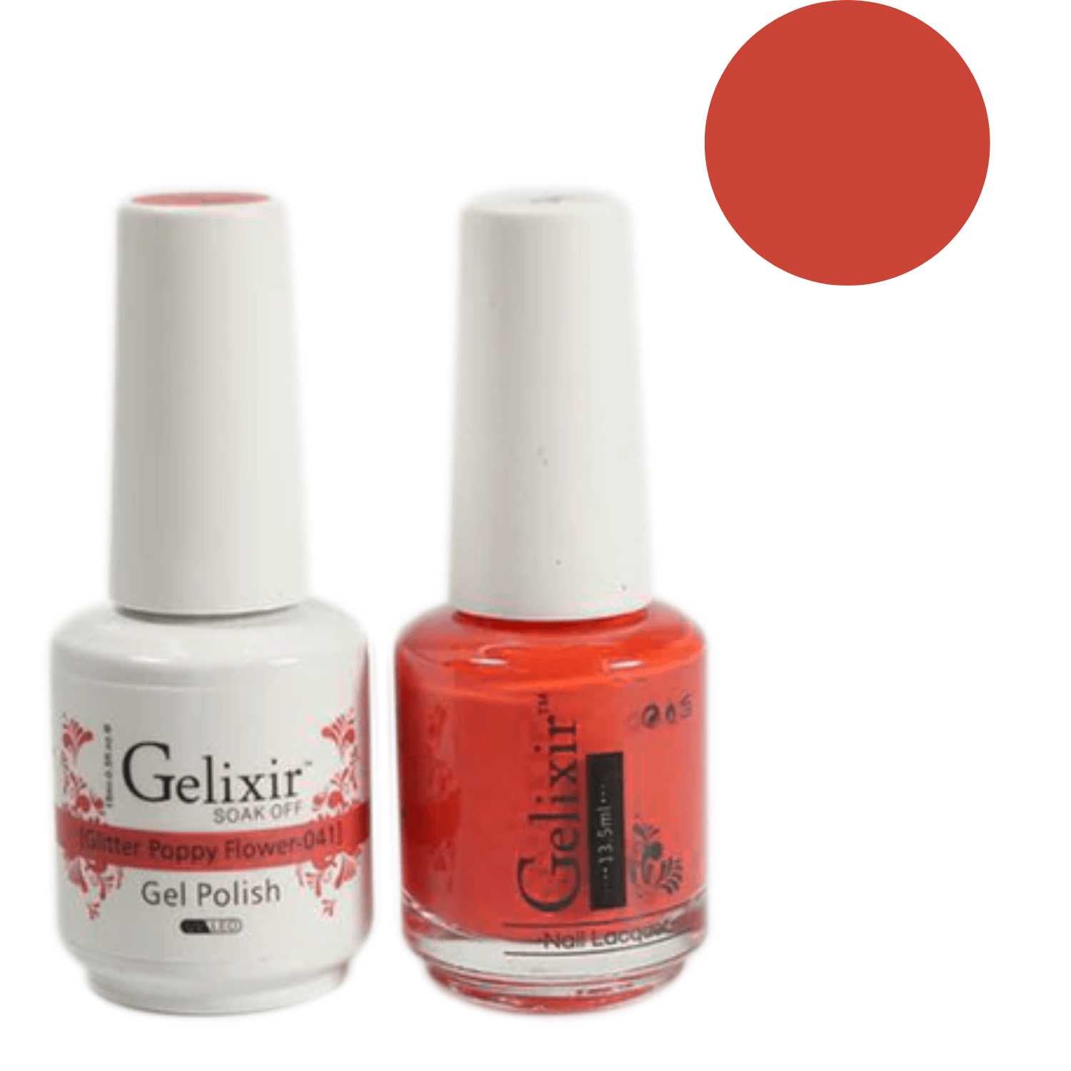 Gelixir Gel Polish & Nail Lacquer Duo Glitter Poppy Flower - #41 Gelixir