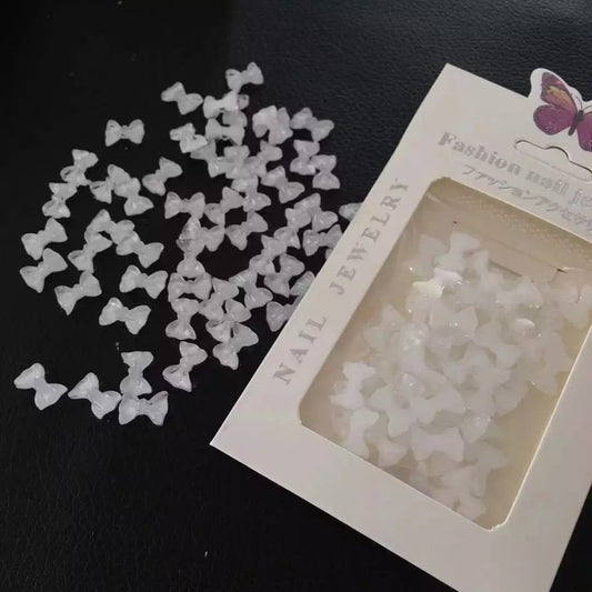 Nail Charm White Bow Resin Decorations # WBRS7 Premier Nail Supply