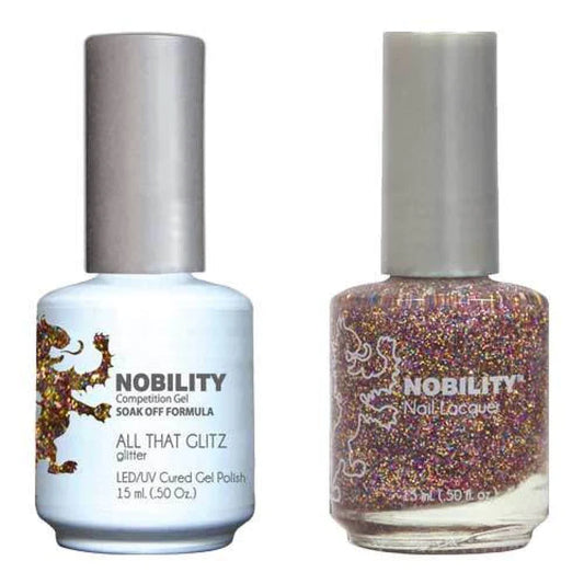 Lechat Nobility Gel Polish & Nail Lacquer - All That Glitz 0.5 oz - #NBCS072 Nobility