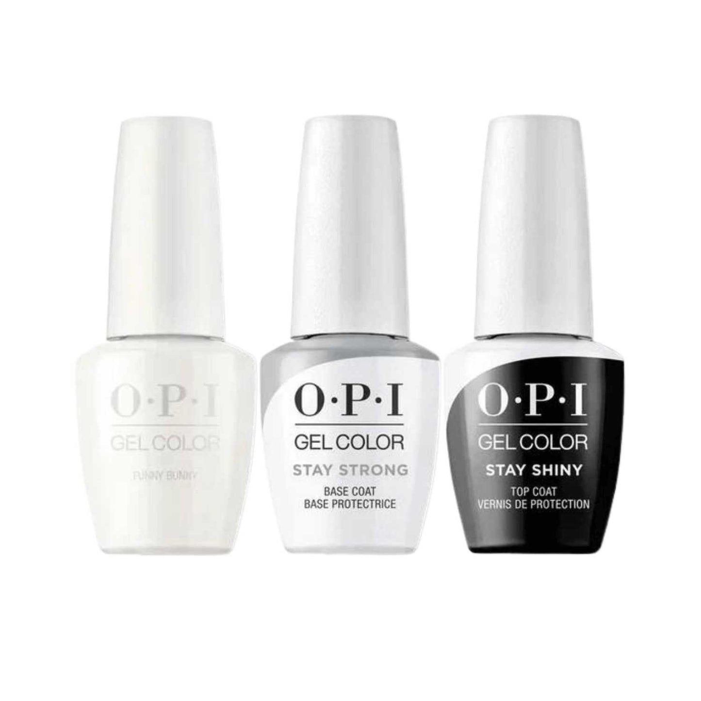 OPI Gel Polish Combo - Stay Strong Base, Topcoat & Funny Buny OPI